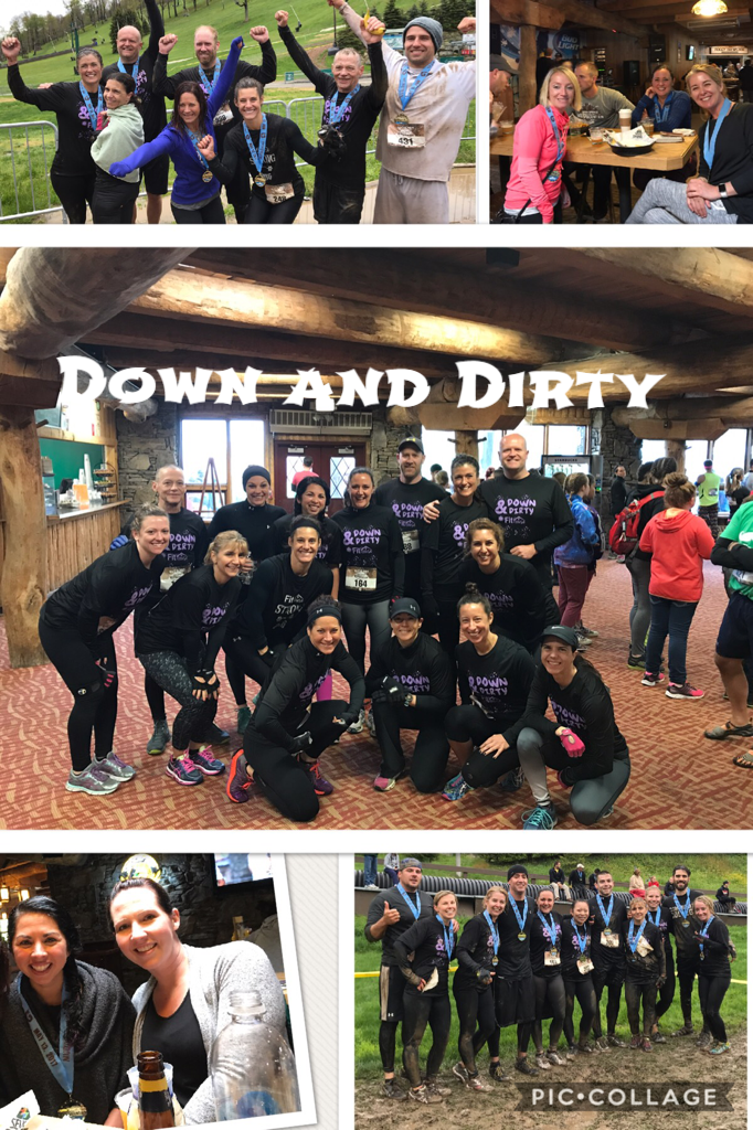 collage of pictures of Fithouse members at the "Mud on the Mountain" event