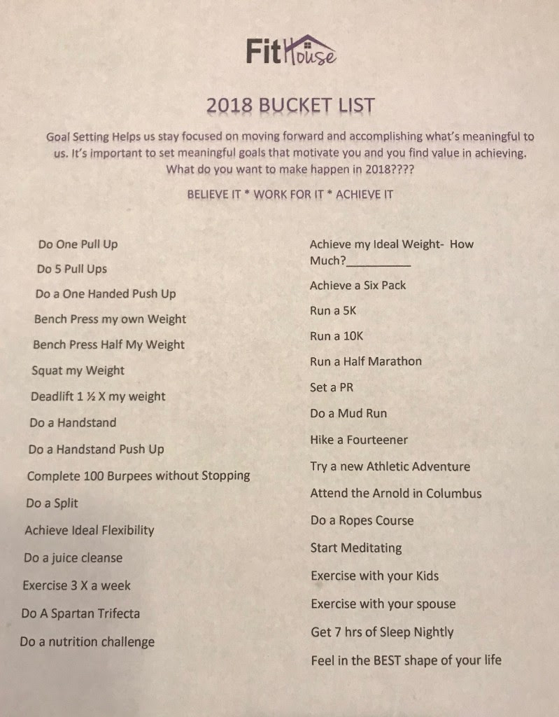 2018 bucket list
